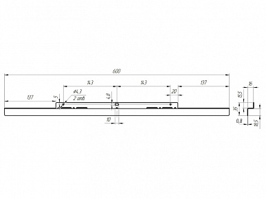 Комплект "Термоизоляционная планка универсальная Light 0,8" черная