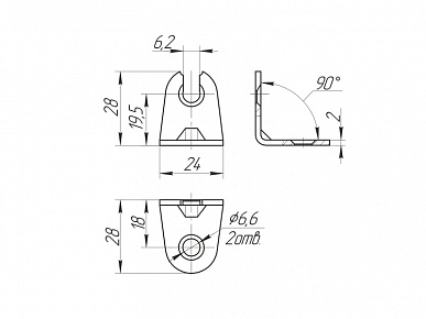 Уголок стяжки 2,16 ДК