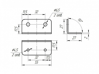 Уголок 27х27х55 п.цинк