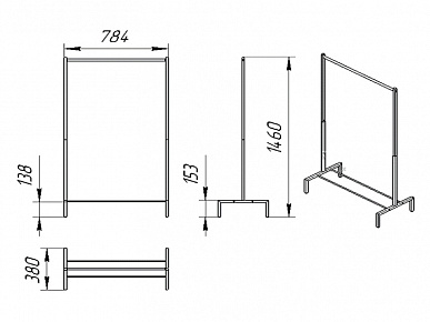 Вешалка гардеробная Вега-LOFT (ЛОФТ) (784х1460) белая муар