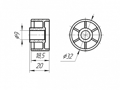 Колесо ф32х20 (направляющее МТ)