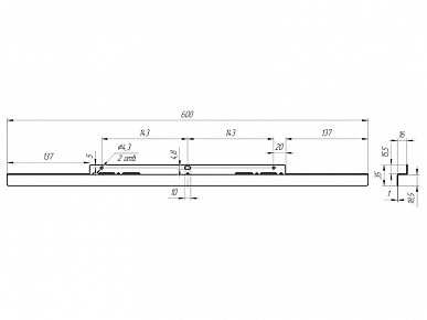 Комплект "Термоизоляционная планка универсальная серая" 