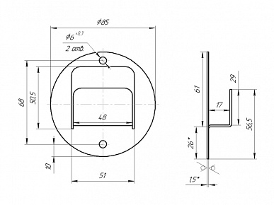 Держатель на ограничитель кровати металлик