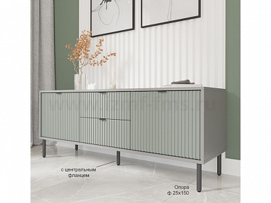 Опора ф 25х150 центр фланец регулируемая черная