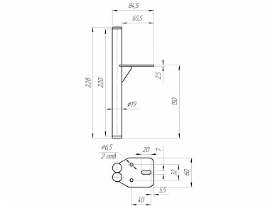 Опора Дуэт ф19х150 белая