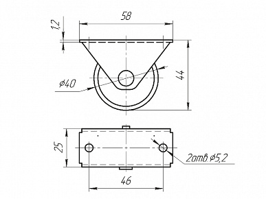 Ролик выкатной Н44