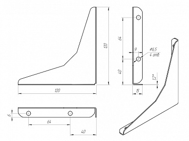 Кронштейн 120х120 п.порошок черный