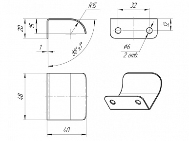 Ручка торцевая Style 32(48) графит