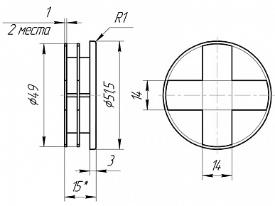 Заглушка трубы ф51 серая