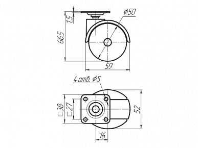 Опора колесная 9 в. с пятой