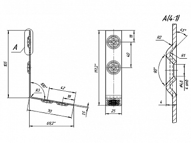 Угольник 9 черный