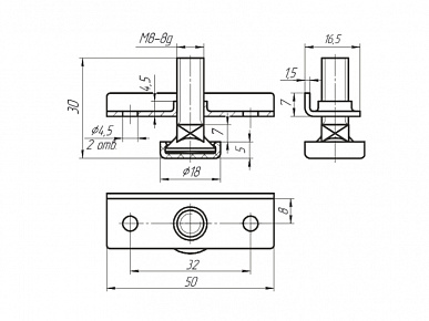 Опора регулируемая стола РОС-1 п.цинк