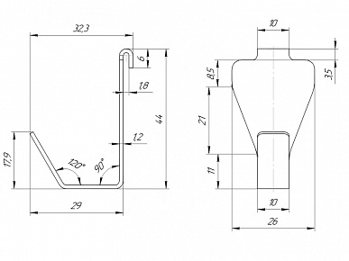 Крючок п.порошок черный