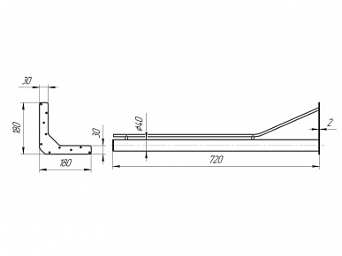 Опора ф 40х720 УНО белая