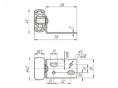 Ролик направляющий d42