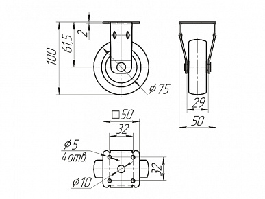 Опора колесная Н100
