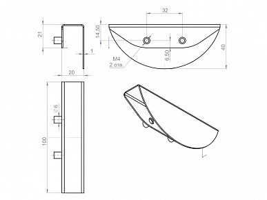 Ручка накладная MOON 32(100) графит