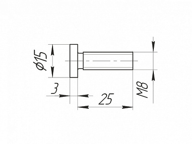 Винт М8*25 цилиндр гол п.цинк