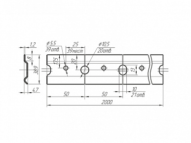 Крепежная полоса L=2000 мм