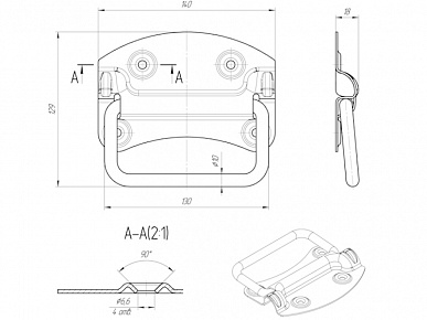 Ручка 2 коричневая грунт