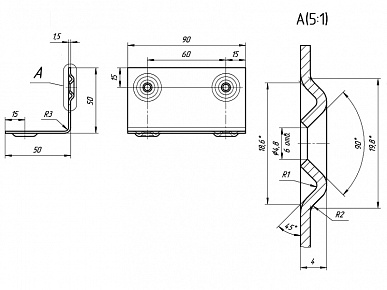 Угольник 1 зеленый RAL 6003