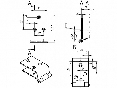 Шарнирная петля 2-2 черная