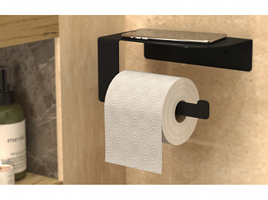 LOFT Держатель туалетной бумаги с полкой белый