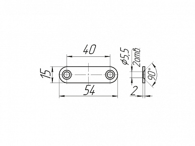 Пластина 54х15х2