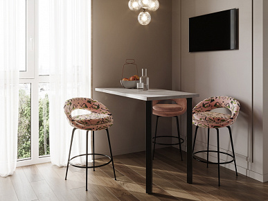 Опора 50х50х820 с приварным фланцем регулируемая черная