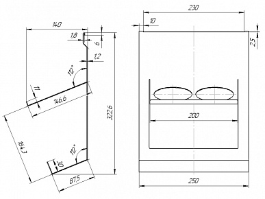 Держатель для 2-х бутылок п.порошок черный